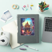 Weird Creepy House Surreal Art Sticker (iPad Cover)