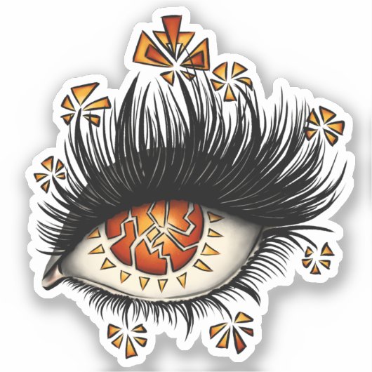 Weird Eye Cool Macabre Witchy Halloween Sticker (Voorkant)