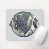 Weird Eyeball Modern Tekening | Grijs Muismat (Met muis)