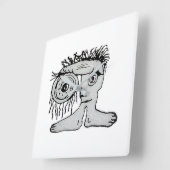 Weird Fantasy Creature Tekening Vierkante Klok (Hoek)