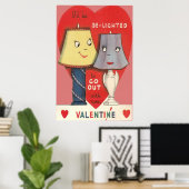 Weird Funny Lamp Light Heart Valentijn Poster (Thuiskantoor)