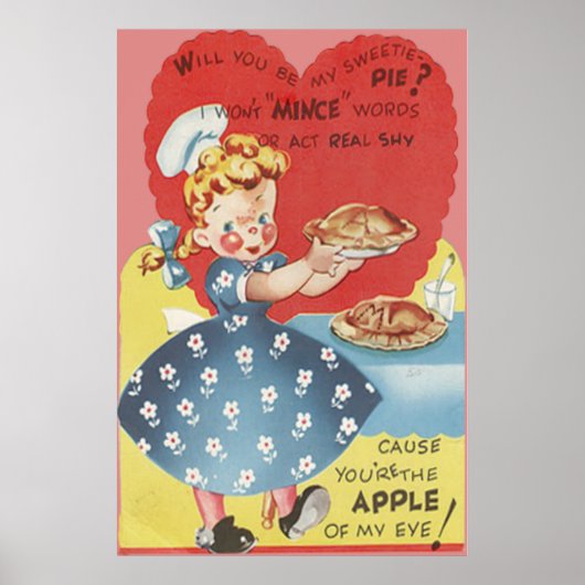 Weird Funny Mince Apple Pie Valentijn Poster (Voorkant)