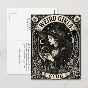 Weird Girls Club Gotische Art Nouveau-prentbriefka Briefkaart