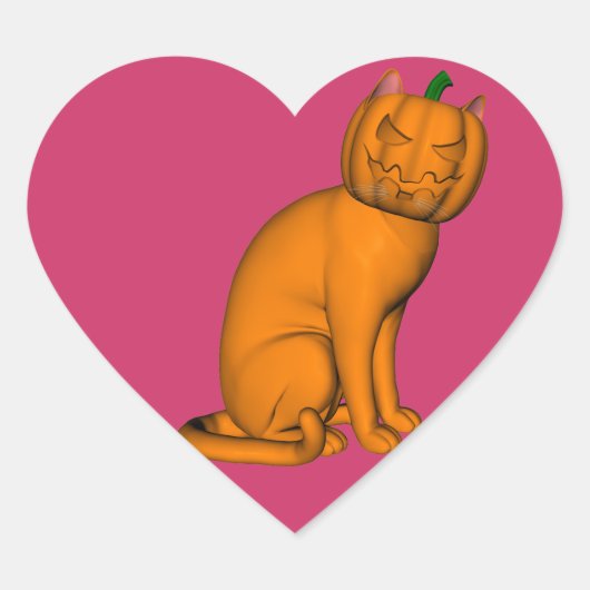 Weird Halloween Cat Hart Sticker (Voorkant)