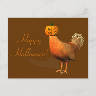 Weird Halloween Rooster Briefkaart