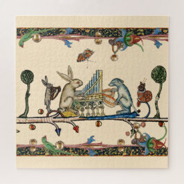 WEIRD MEDIEVAL BESTIAIR MAKEN MUZIEK, konijn, hond Legpuzzel