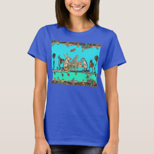 WEIRD MEDIEVAL BESTIAIR MAKEN MUZIEK, konijnenblau T-shirt