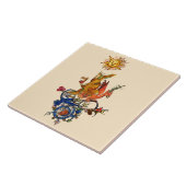 WEIRD MEDIEVAL BESTIARY,ALCHEMIST,RED DRAGON ,SUN TEGELTJE (Zijkant)