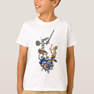 WEIRD MEDIEVAL BESTIARY, Killer Rabbits met zwaard T-shirt