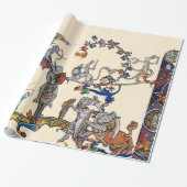 WEIRD MEDIEVAL BESTIARY WAR, KNIGHTS, GIANT SNAILS CADEAUPAPIER (Uitgerold)