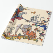 WEIRD MEDIEVAL BESTIARY WAR Slakken, Killer Rabbit Cadeaupapier (Uitgerold)