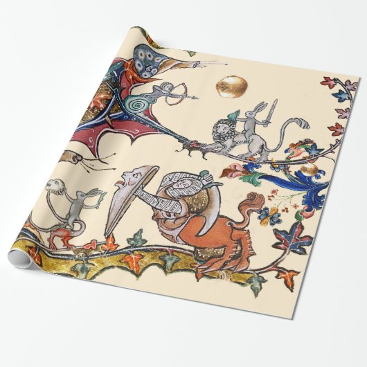 WEIRD MEDIEVAL BESTIARY WAR Slakken, Killer Rabbit Cadeaupapier (Uitgerold)