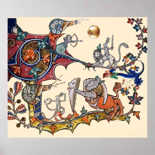WEIRD MEDIEVAL BESTIARY WAR Slakken, Killer Rabbit Poster (Voorkant)