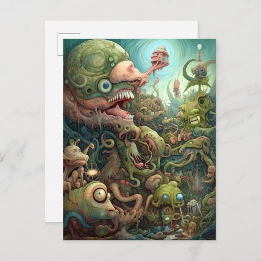 Weird Monsters Creats Surreal Art Briefkaart (Voorkant / Achterkant)