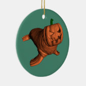 Weird Oranje Halloween Walrus Keramisch Ornament (Rechts)