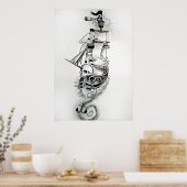 Weird Pirate Ship Poster (Keuken)
