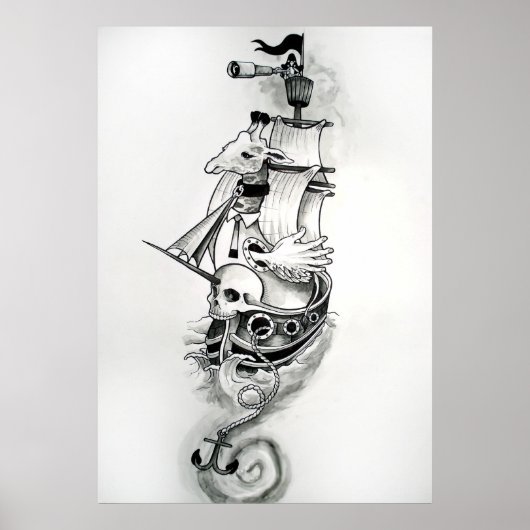 Weird Pirate Ship Poster (Voorkant)