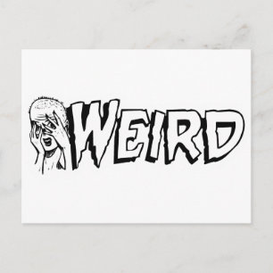 WEIRD - Retro Monster Girl Black & White Briefkaart