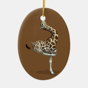 Weird Sportive Giraffe Keramisch Ornament