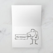 Weird Strange Funny Cartoon Guy Birthday Card Kaart (Binnen)