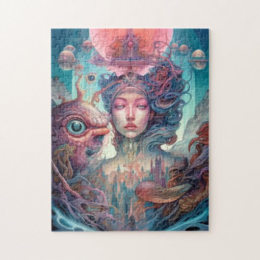Weird Surreal Alien Woman Art Legpuzzel (Verticaal)