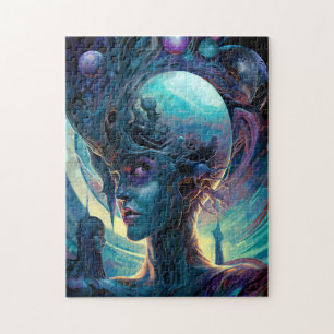 Weird Surreal Alien Woman Art Legpuzzel