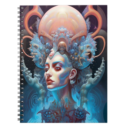 Weird Surreal Alien Woman Art Notitieboek (Voorkant)