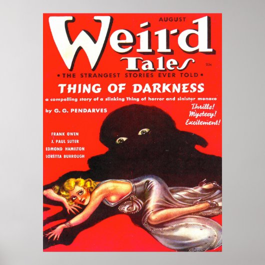 WEIRD TALES Cool  Pulp Magazine Hoesje Art Poster (Voorkant)