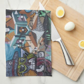 Weird Wyed Green Witch Graffiti Theedoek (Quarter Fold)