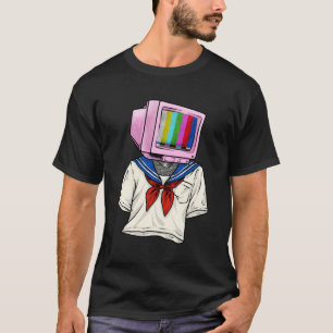 Weirdcore esthetisch object tv-hoofd droomcore ani t-shirt