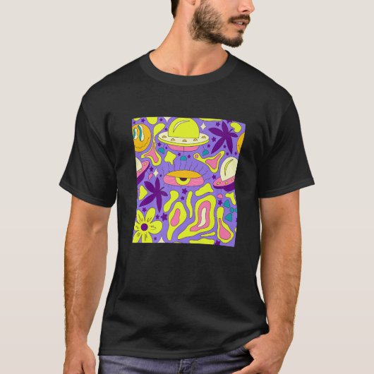 Weirdcore Kidcore Aesthetische Trippy Eyes 90's T-shirt (Voorkant)
