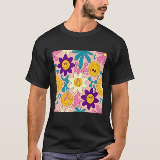 Weirdcore Kidcore Aesthetische Trippy Smile Happy  T-shirt (Voorkant)