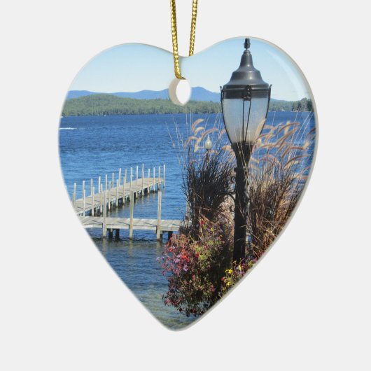 Weirs Beach Dock Keramisch Ornament (Links)