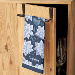 Weiße Blüten auf dunklem Hintergrund - Theedoek