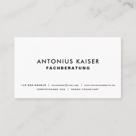 Weiße professionelle einfarbige elegante moderne  visitekaartje