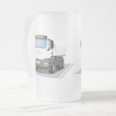 weißer Baustellen LKW Matglas Bierpul (Voorkant links)