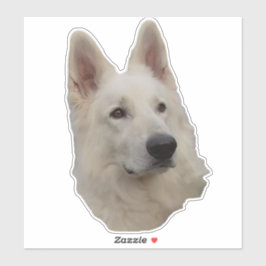 weisser Schäferhund Kopf Aufkleber Sticker