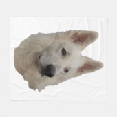 weisser Schäferhund Kopf Decke Fleece Deken (Voorkant (Horizontaal))