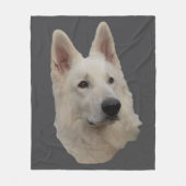 weisser Schäferhund Kopf Decke Fleece Deken (Voorkant)