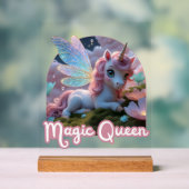Weißes Einhorn mit Flügeln - Magic Queen Acryl Bord (Neutraal)