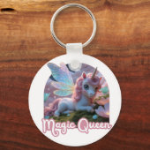 Weißes Einhorn mit Flügeln - Magic Queen Sleutelhanger (Voorkant)