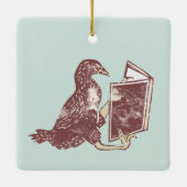 Weka Bird leest een boek Keramisch Ornament (Achterkant)