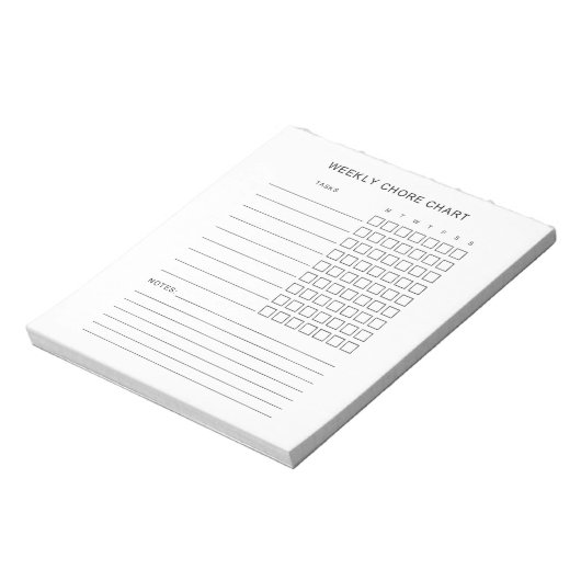 Wekelijks Chore Chart Notitieblok (Gedraaid)
