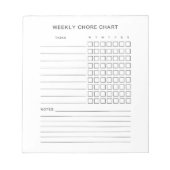 Wekelijks Chore Chart Notitieblok (Voorkant)