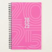 Wekelijks hete roze verstopte spiraal planner (Voorkant)