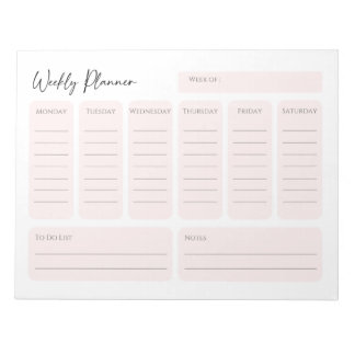 Wekelijks landschap van de Planner in Blush Pink Notitieblok