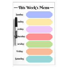 Wekelijks menu Keuken