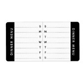 Wekelijks menu of label Planner sticker (Voorkant)