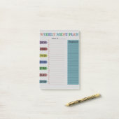Wekelijks menuplan post-it® notes (Op bureau)