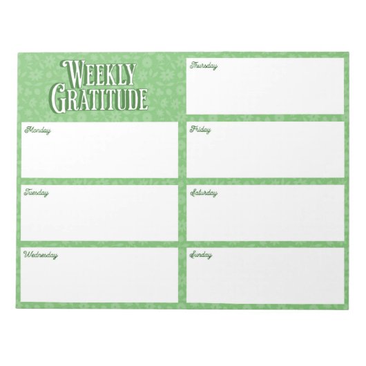 Wekelijks Notitieblok Gratitude Sheets (Voorkant)